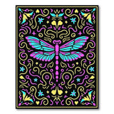 Ornate Dragonfly Floral Area Rug