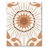 Terracotta Sunburst Geometric Area Rug