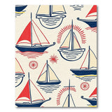 Whimsical Nautical Sailboat Area Rug