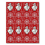 Festive Cartoon Snowmen Red Area Rug