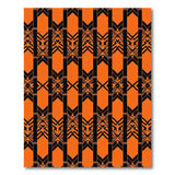 Vibrant Orange Black Geometric Area Rug