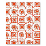 Orange Sunflower Framed Pattern Area Rug