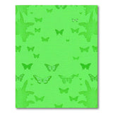 Vibrant Green Butterfly Silhouette Area Rug