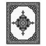 Intricate Black White Persian Mandala Traditional Persian Rug