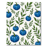 Whimsical Blue Pumpkin Leaf Area Rug