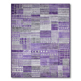 Purple Geometric Modern Purple Geometric Patchwork Area Rug