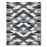Bold Black White Geometric Zigzag Black and White Area Rug