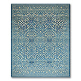 Indigo Blue Lattice Geometric Area Rug