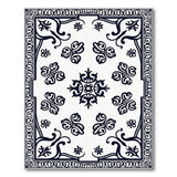 Medallion Ornate Black White Floral Medallion Rug