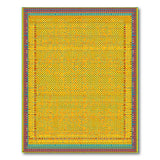 Vibrant Yellow Polka Dot Area Rug with Colorful Border
