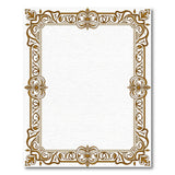Ornate Gold Floral Frame Gold and Silver Area Rug