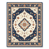 Traditional Persian Blue Persian Floral Medallion Rug
