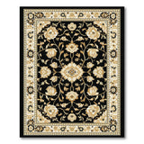 Black Gold Traditional Persian Floral Area Rug