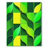 Geometric Modern Green Vibrant Green Leaf Geometric Area Rug