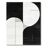 ODIKA Modern Abstract Geometric Black & White Washable Area Rug - Low Pile Non-Slip Rug