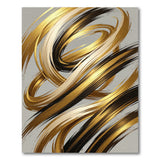 Gold and Silver Gold Swirl Abstract Area Rug