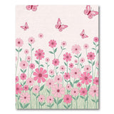 Whimsical Pink Daisy Butterfly Area Rug
