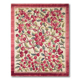 Red Apple Branch Fruit Pattern Area Rug