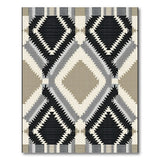 Bold Black Diamond Geometric Southwestern Rug