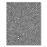 Black and White Abstract Area Wavy Zebra Stripe Black White Area Rug