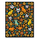 Day of the Dead Cats Marigolds Rug