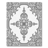 ODIKA Washable Grey Vintage Medallion Low Pile Area Rug