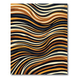 Wavy Brushstroke Orange Abstract Area Rug