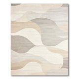 Abstract Beige Neutral Wave Area Rug