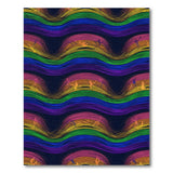 Vibrant Rainbow Wave Silhouette Area Rug