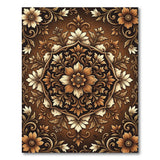 Brown and Tan Traditional Persian Ornate Brown Floral Medallion Area Rug
