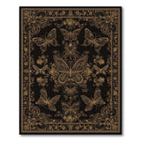Gold Butterfly Floral Vintage Area Rug