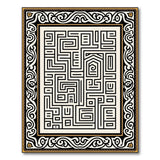 Heritage Tribal Maze Rug with Ornate Gold Border