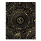 Gold Musical Notes Vinyl Record Area Rug