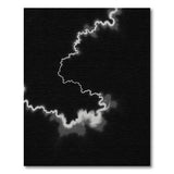 Lightning Bolt Abstract Area Rug - Black White