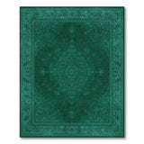 Green Persian Medallion Area Rug