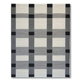 Black White Grid Woven Area Rug