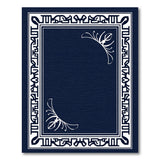 Navy Blue Heritage Tribal Border Area Rug