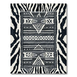Zebra Border Heritage Tribal Area Rug