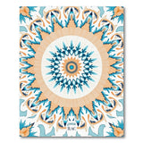 Blue and Teal Teal Mandala Boho Area Rug