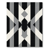 Bold Black White Geometric Triangle Rug