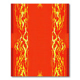 Red Fiery Red Flame Border Area Rug