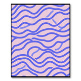 Blush Pink Blue Wavy Geometric Area Rug