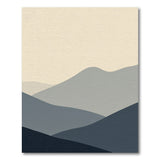 Beige and Neutral Layered Gray Mountains Abstract Area Rug
