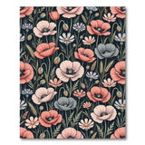 Vintage Poppy Wildflower Meadow Rug