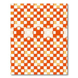 Vibrant Red-Orange Geometric Checkered Area Rug
