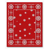 Festive Red Snowflake Border Area Rug