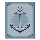 Blue and Teal Navy Anchor Nautical Area Rug