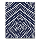 Blue and Teal Navy Geometric Zigzag Area Rug