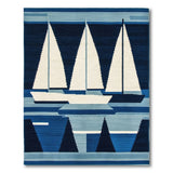Nautical Sailboats Blue Area Rug