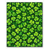 Floral Vintage Vibrant Green Shamrock Clover Area Rug
